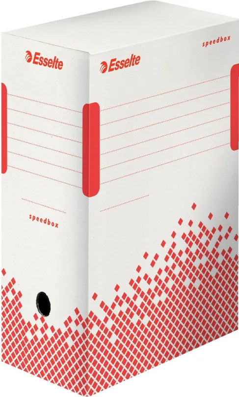 Archivačná krabica ESSELTE Speedbox, 15 x 25 x 35 cm, bielo-červená