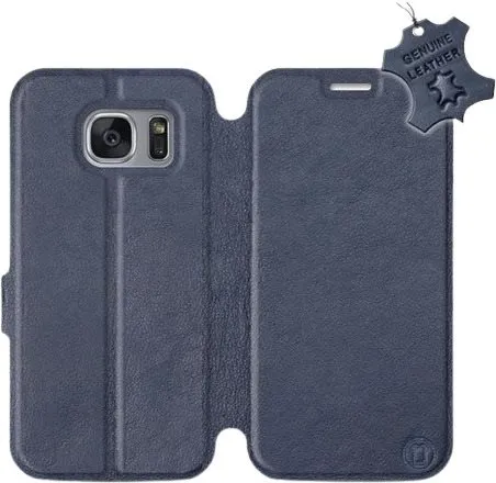 Kryt na mobil Flip púzdro na mobil Samsung Galaxy S7 Edge - Modré - kožené - Blue Leather