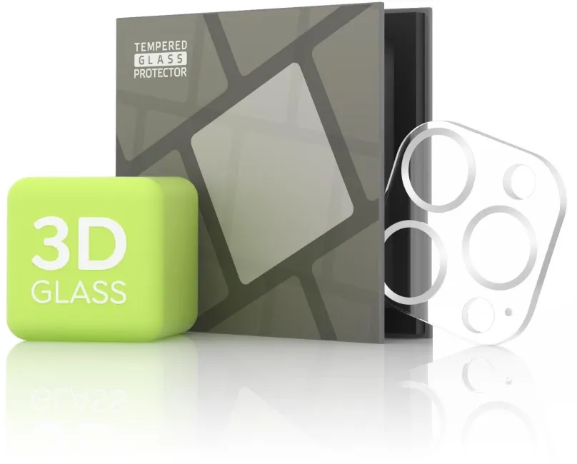 Ochranné sklo na objektív Tempered Glass Protector pre kameru iPhone 13 Pro Max / 13 Pro - 3D Glass, strieborná (Case friendly)