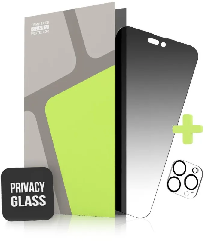 Ochranné sklo Tempered Glass Protector pre iPhone 14 Pro, Privacy Glass + sklo na kameru (Case Friendly)