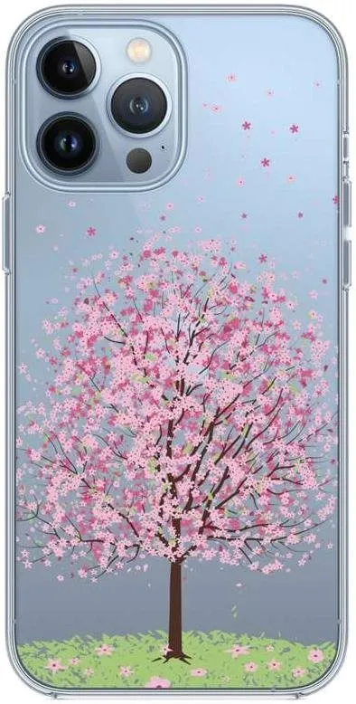 Kryt na mobil TopQ iPhone 13 Pro Max silikón Blossom Tree 65293