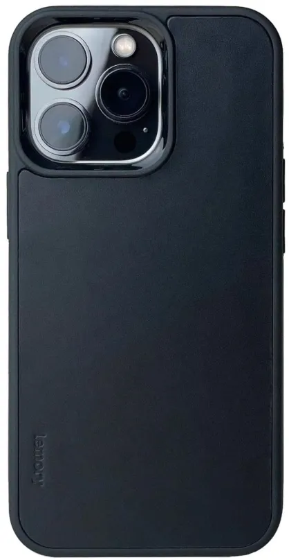 Kryt na mobil Lemory iPhone 13 Pro Max kožený kryt s podporou MagSafe čierna