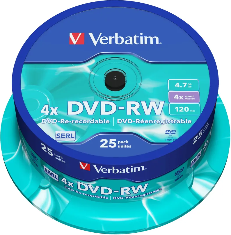 Médiá VERBATIM DVD-RW SERL 4,7 GB, 4x, spindle 25 ks