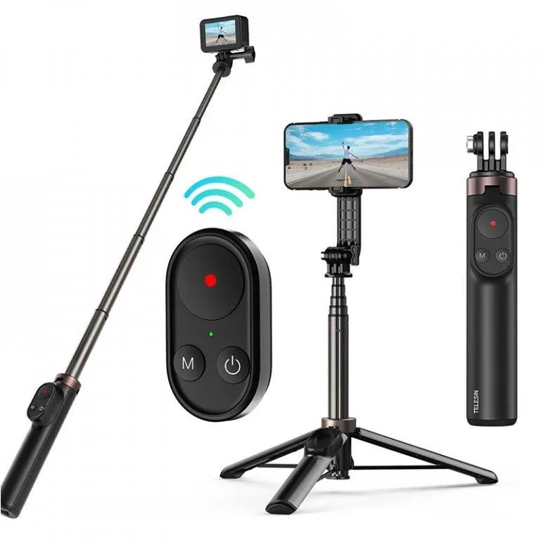 Selfie tyč TELESIN Selfie tyč so stojanom pre GoPro 10/9/8/Max alebo mobilný telefón