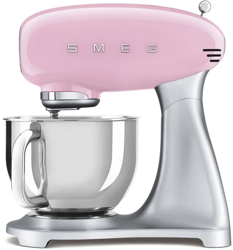 Kuchynský robot SMEG 50's Retro Style 4,8 l ružový, s nerezovým podstavcom