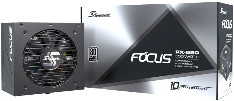 Počítačový zdroj Seasonic Focus PX 550 Platinum, 550 W, ATX, 80 PLUS Platinum, účinnosť 92