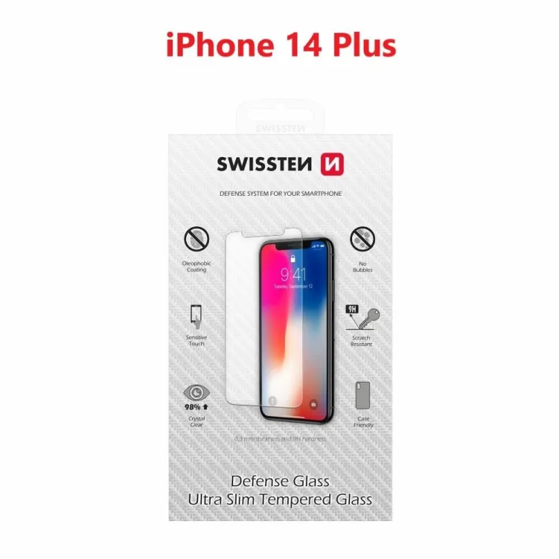 Ochranné sklo Swissten pre Apple iPhone 14 Plus čierne