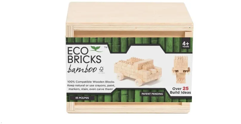 Drevená stavebnica Once Kids Eco-Bricks Bambus 45 dielov