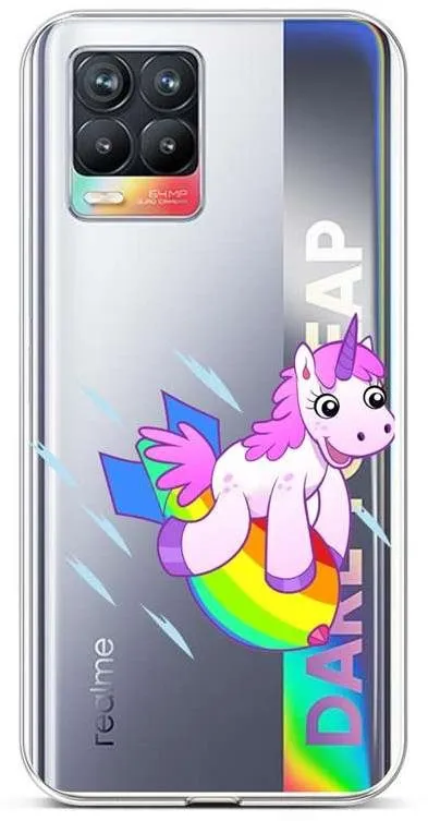 Kryt na mobil TopQ Realme 8 silikón Flying Unicorn 61563