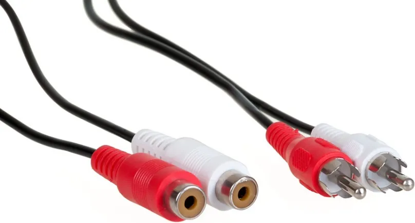 KAS025 - stereo audio predlžovací kábel 2,5 ms konektory 2 x RCA (M) - 2 x RCA (F)