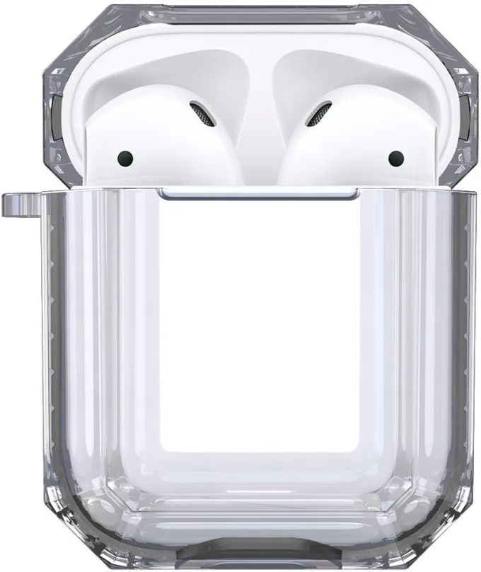Puzdro na slúchadlá Hishell Two Colour Clear Case for Airpods 1&2 Black
