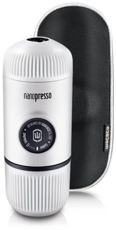 Cestovný kávovar Wacaco Nanopresso Chill White s puzdrom