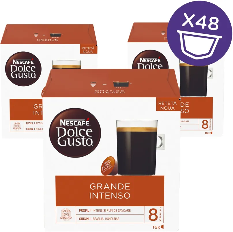 Kávové kapsule NESCAFÉ® Dolce Gusto® Grande Intenso, 16 ks (3ks)