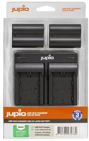 Batéria pre fotoaparát Jupio set 2x batéria Jupio NP-W235 - 2300 mAh s duálnou nabíjačkou pre Fuji