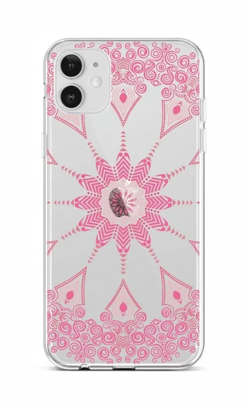 Kryt na mobil TopQ iPhone 12 silikón Pink Mandala 55328