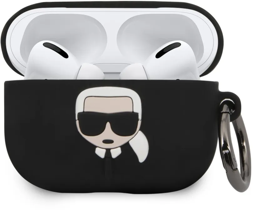 Puzdro na slúchadlá Karl Lagerfeld Silikónový Kryt pre Airpod Pro Black