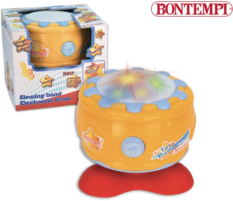 Hudobná hračka Bontempi Otočný ručný elektronický bubon 18 x 18 x 16 cm