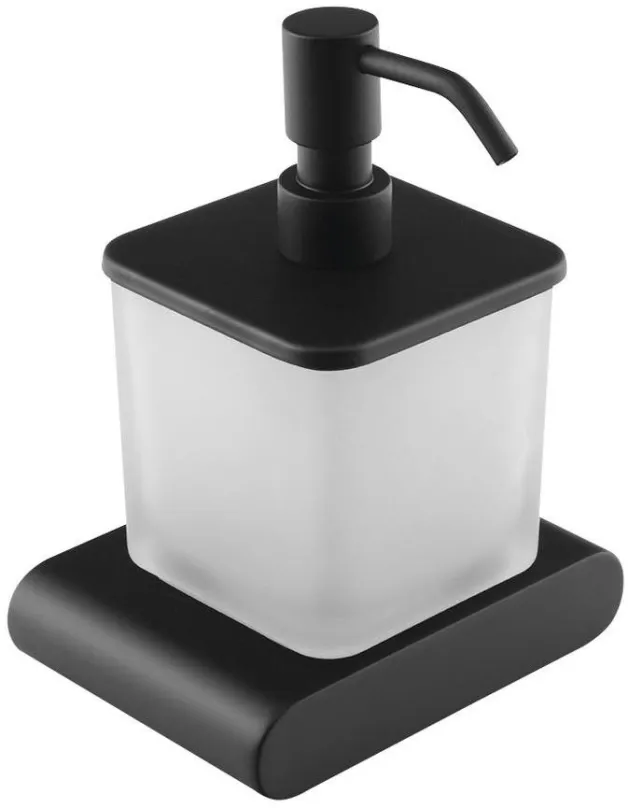 Dávkovač mydla SAPHO FLORI dávkovač mydla, čierna mat/mliečne sklo RF019/15