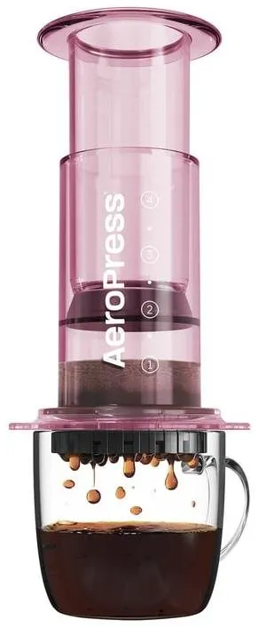 Ručný kávovar Aeropress Clear Pink