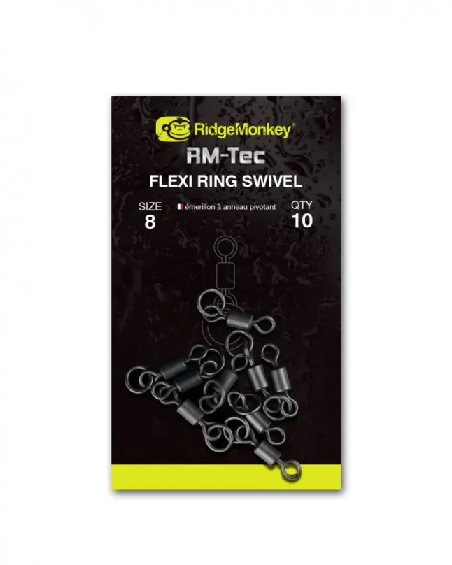 Obratlík RidgeMonkey RM-Tec Flexi Ring Swivel Veľkosť 8 10ks