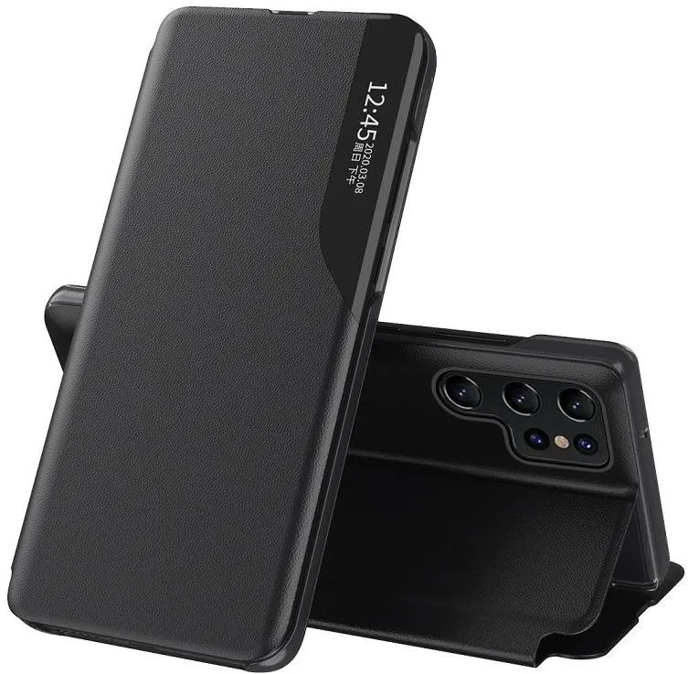 Puzdro na mobil MG Eco Leather View knižkové púzdro pre Samsung Galaxy S23 Ultra, čierne
