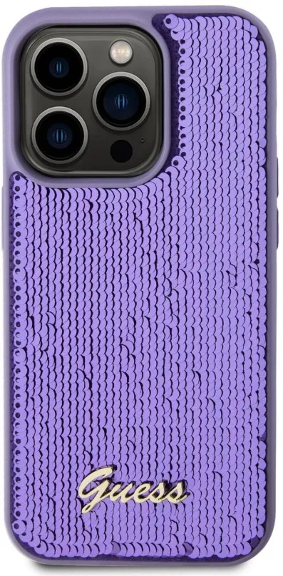 Kryt pre mobil Guess Sequin Script Logo Zadný Kryt pre iPhone 14 Pre Max Purple