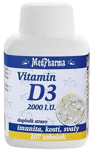 Vitamín D MedPharma Vitamín D3 2000 IU, 107 kapsúl