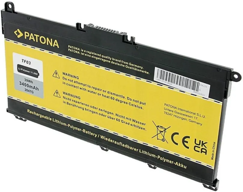 Batéria do notebooku Patona pre HP Pavilion 14-BK/15-CC 3400mAh Li-Pol 11,55V TF03XL