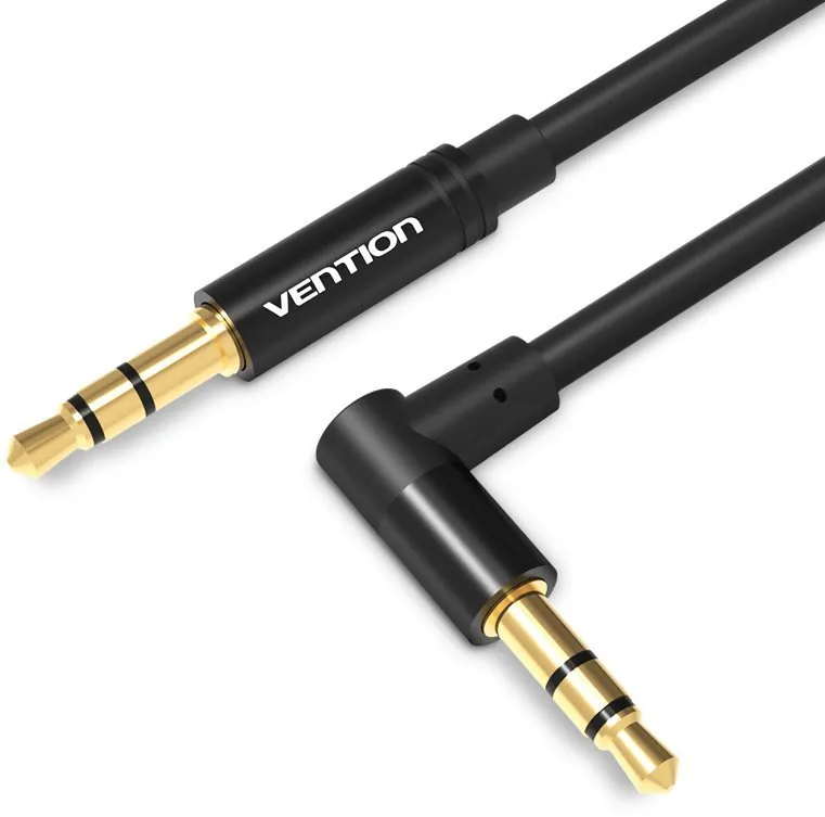 Audio kábel Vention 3.5mm to 3.5mm Jack 90 ° Audio Cable 0.5m Black Metal Type