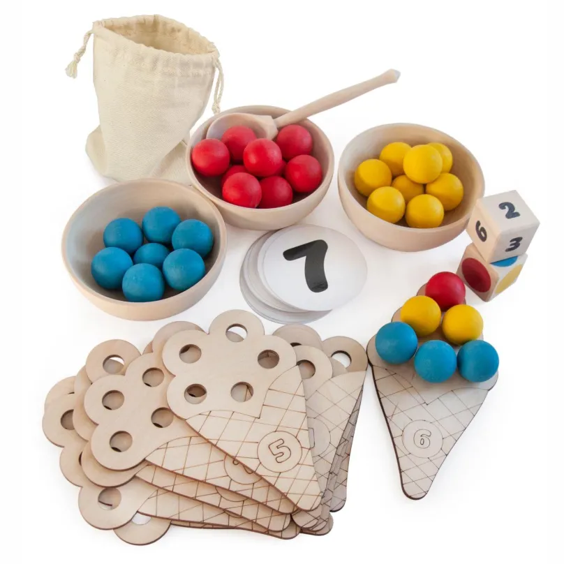 Vzdelávacia sada Ulanik Montessori drevená hračka "Sweet counting"