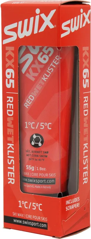 Lyžiarsky vosk Swix klister KX65 červený 55g
