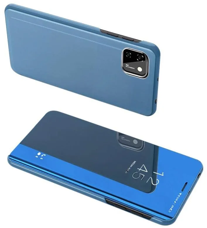 Puzdro na mobil Clear View knižkové puzdro na Huawei Y5p, modré