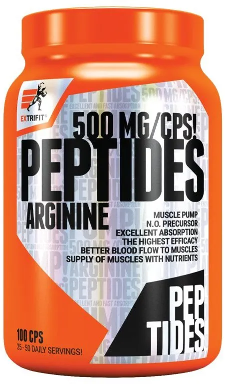 Aminokyseliny Extrifit Arginine Peptides 500 mg 100 cps, arginín, 100 kapsúl