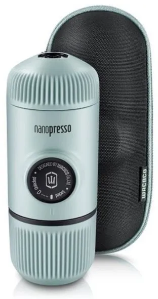 Cestovný kávovar Wacaco Nanopresso Arctic Blue s puzdrom