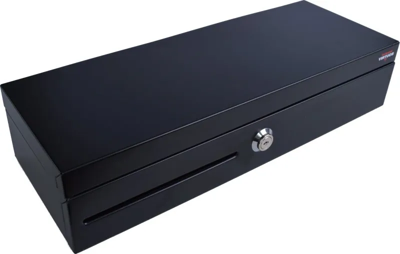 Pokladničná zásuvka Virtuos flip-top FT-460c s vekom, čierny s káblom 24V
