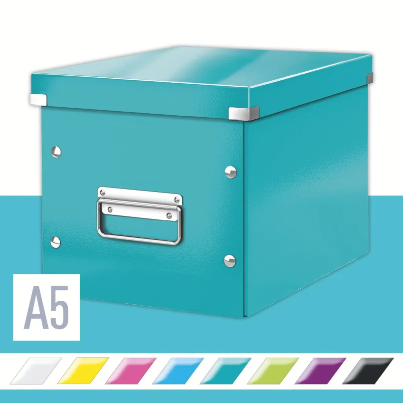 Archivačná krabica LEITZ WOW Click & Store A5 26 x 24 x 26 cm, ľadovo modrá