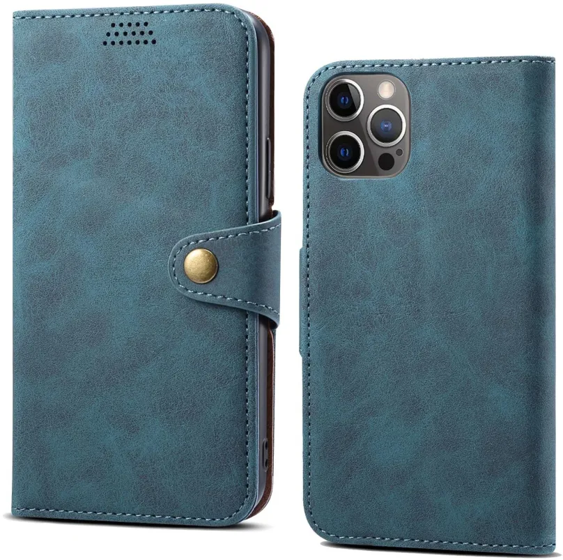 Púzdro na mobil Lenuo Leather flipové púzdro pre iPhone 14 Pro Max, modrá