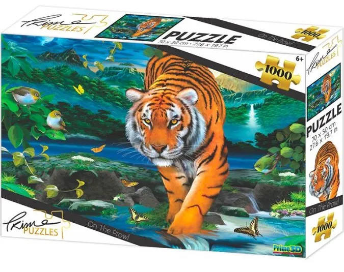 PRIME 3D Puzzle Tiger na love 1000 dielikov
