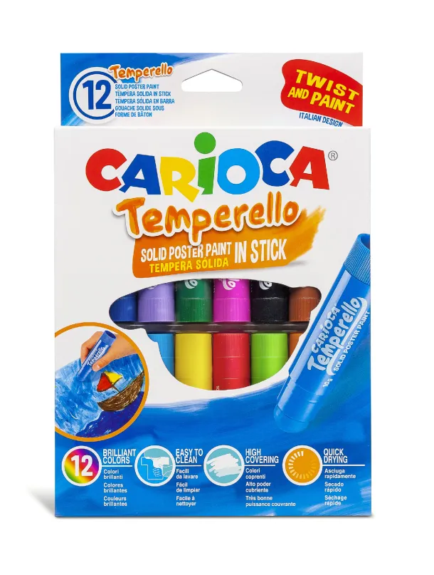 Carioca temperové farby v tyčinke 12 ks