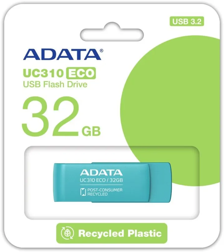 Flash disk ADATA UC310 ECO 32 GB, 32 GB - USB 3.2 Gen 1 (USB 3.0), konektor USB-A, rýchlos