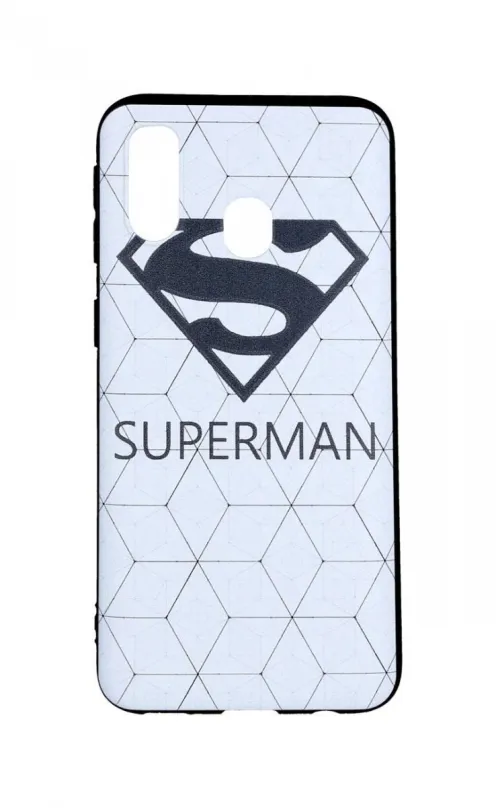 Kryt na mobil TopQ Samsung A40 3D silikón Biely Superman 41514