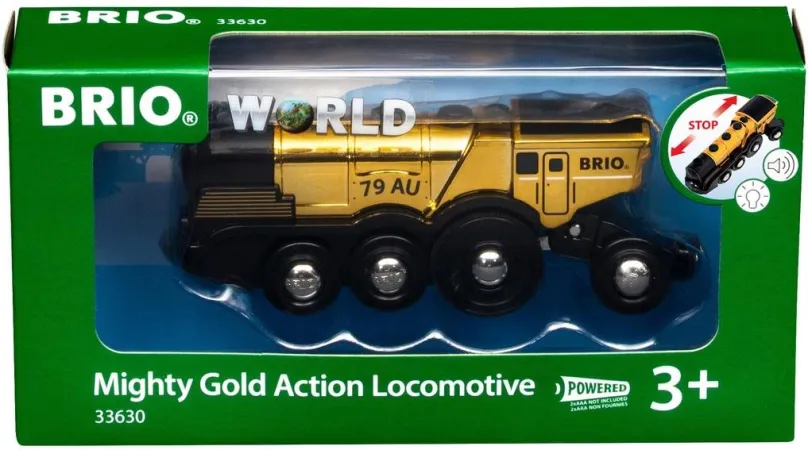Vláčik Brio World 33630 Mohutná zlatá akčná lokomotíva na batérie