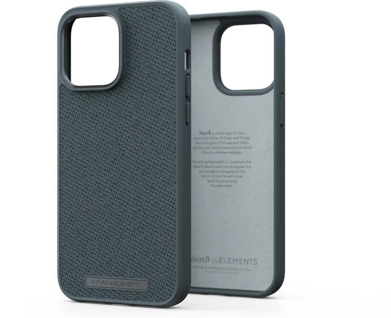 Kryt na mobil Njord iPhone 14 Pre Max Woven Fabric Case Dark Grey