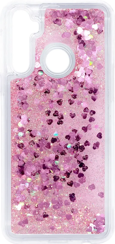 Kryt na mobil iWill Glitter Liquid Heart Case pre Realme C3 Pink