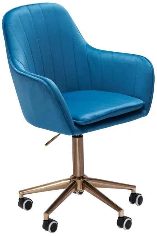 Kancelárska stolička BRÜXXI Silen, zamat, modrá