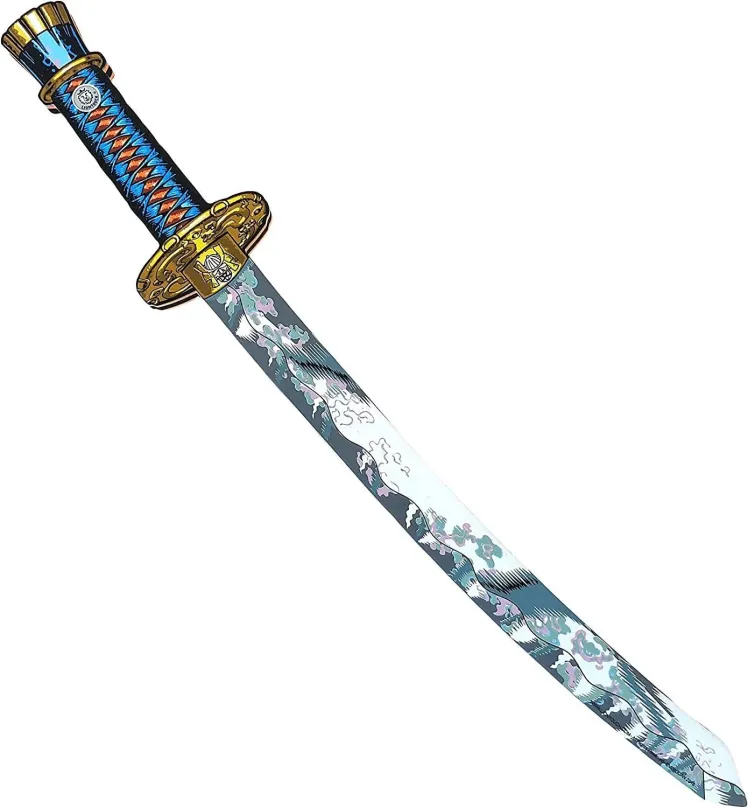 Meč Liontouch Samuraiský meč - Katana, samurajský, penový, modrá farba, vhodný od 3 rokov