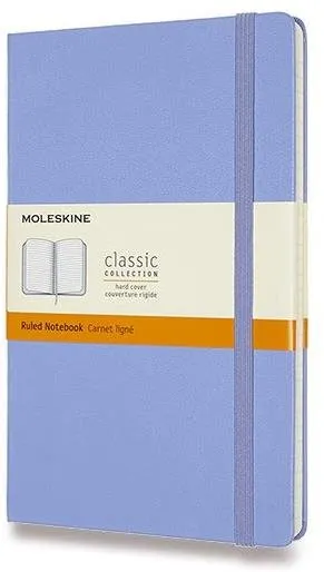 Zápisník Moleskine L, tvrdé dosky, linajkový, nebesky modrý