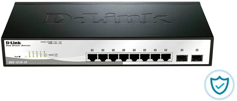 Switch D-Link DGS-1210-10, do racku, 8x RJ-45, 2x SFP, 8x 10/100/1000Base-T, L2, l3 (smero