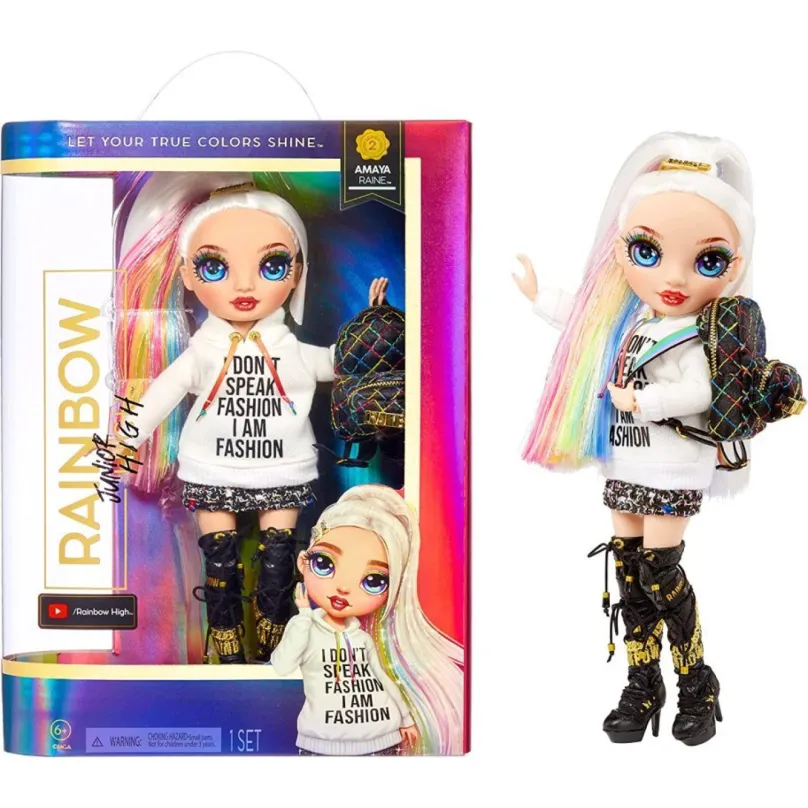 MGA Rainbow High Junior Fashion bábika, séria 2 – AMAYA RAINE