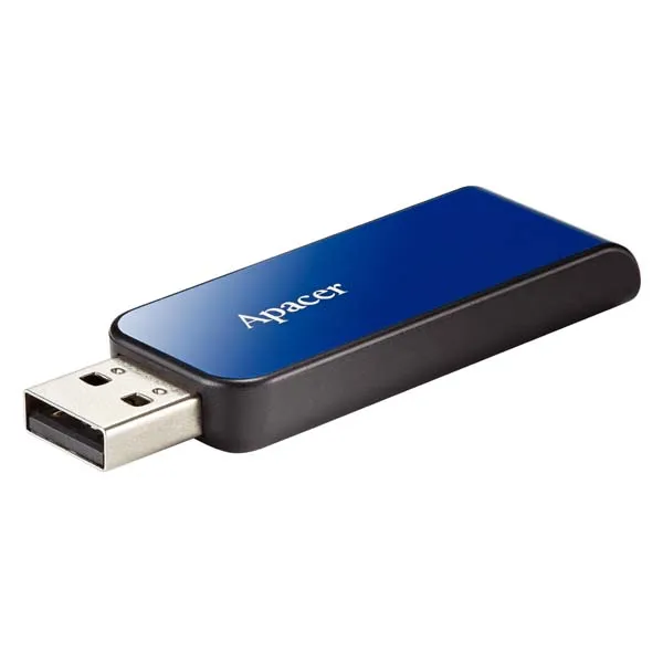 Apacer USB flash disk, USB 2.0, 16GB, AH334, modrý, AP16GAH334U-1, USB A, s výsuvným konektorom